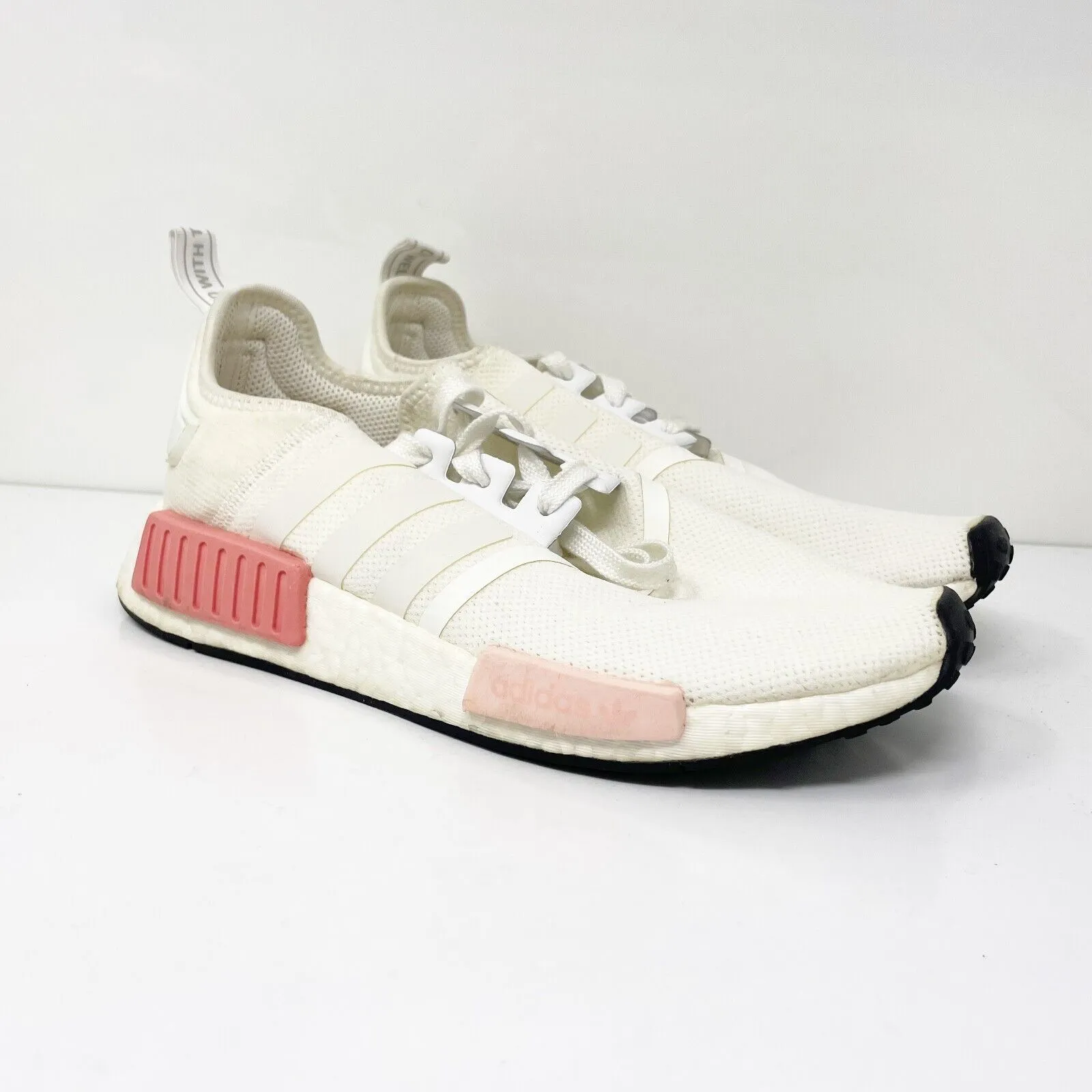 Adidas Womens NMD R1 BY9952 White Running Shoes Sneakers Size 9