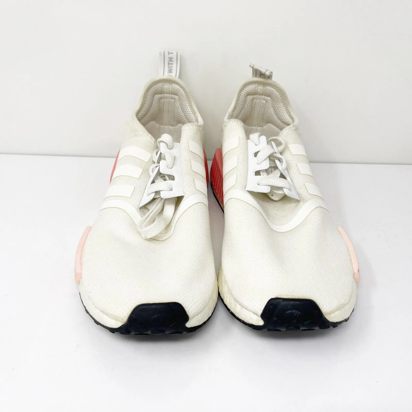 Adidas Womens NMD R1 BY9952 White Running Shoes Sneakers Size 9