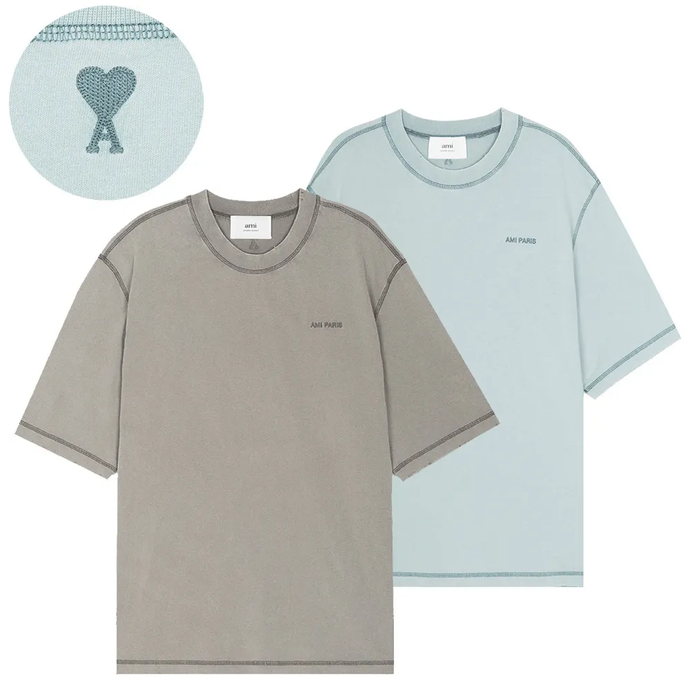 AMI PARIS  |Unisex Street Style Logo Designers T-Shirts