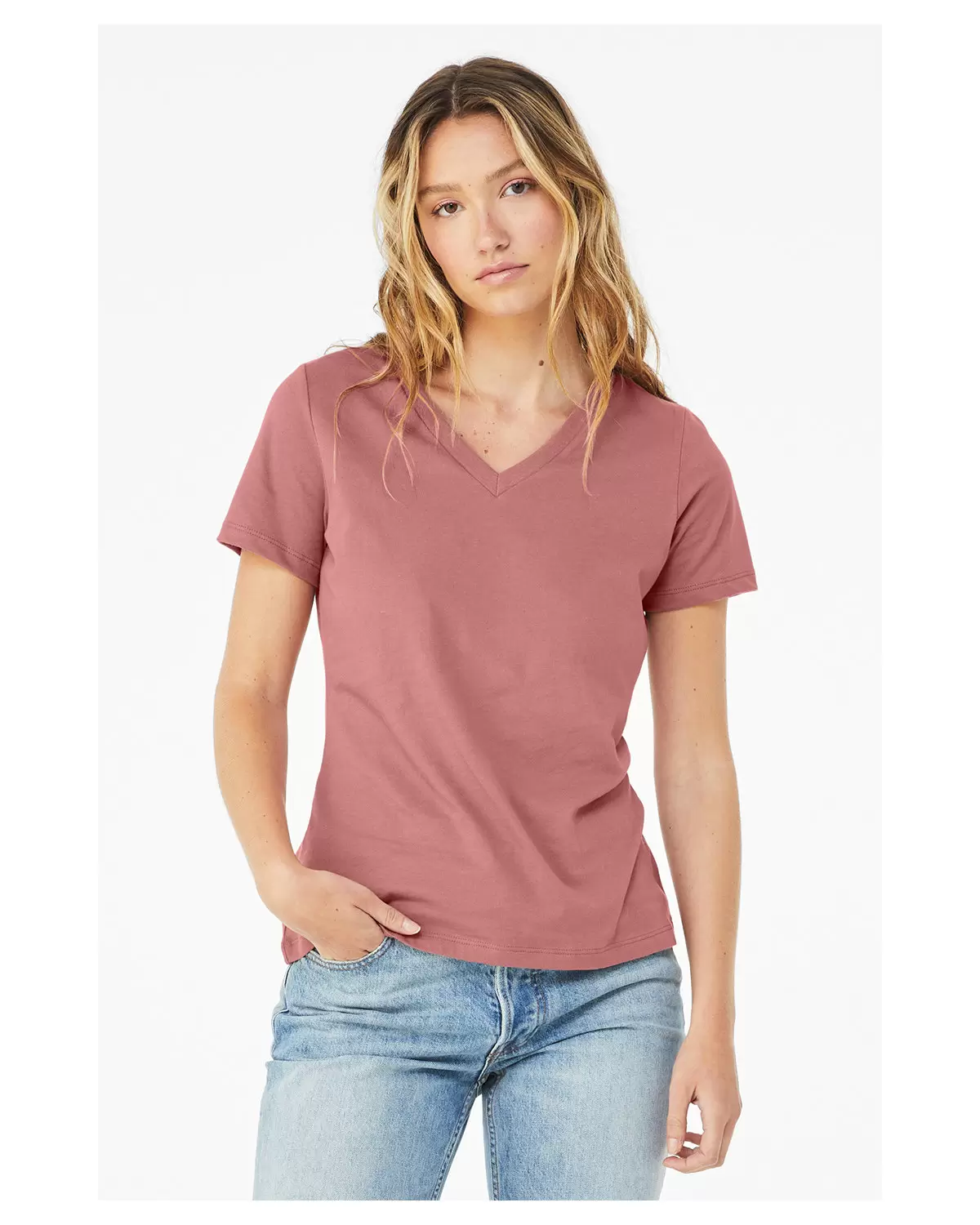 BELLA 6405 Ladies Relaxed V Neck T Shirts SKU: 6405