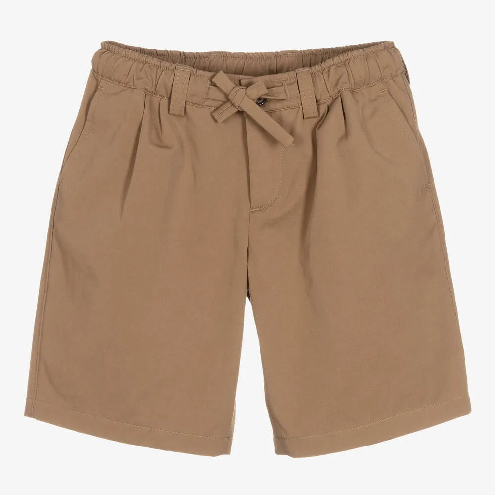 Boys Beige Cotton Shorts