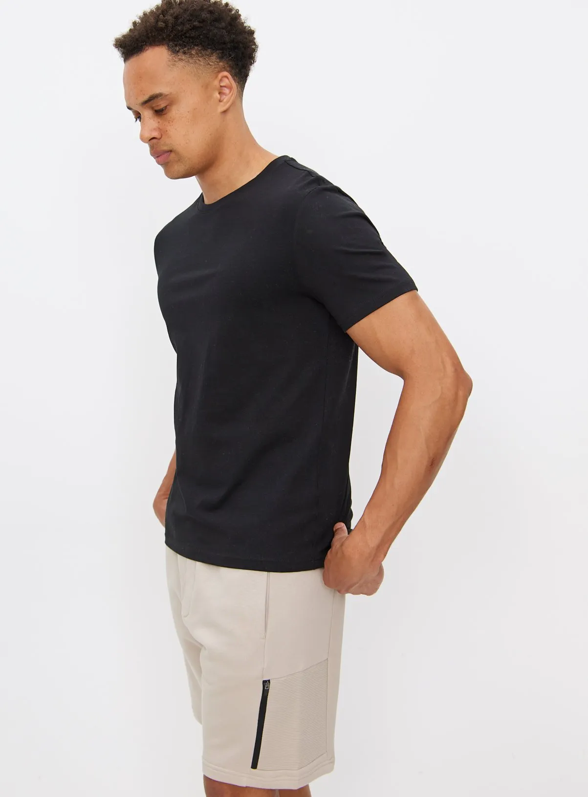 Buy Black Plain Core Short Sleeve T-Shirt S | T-shirts and polos | Tu