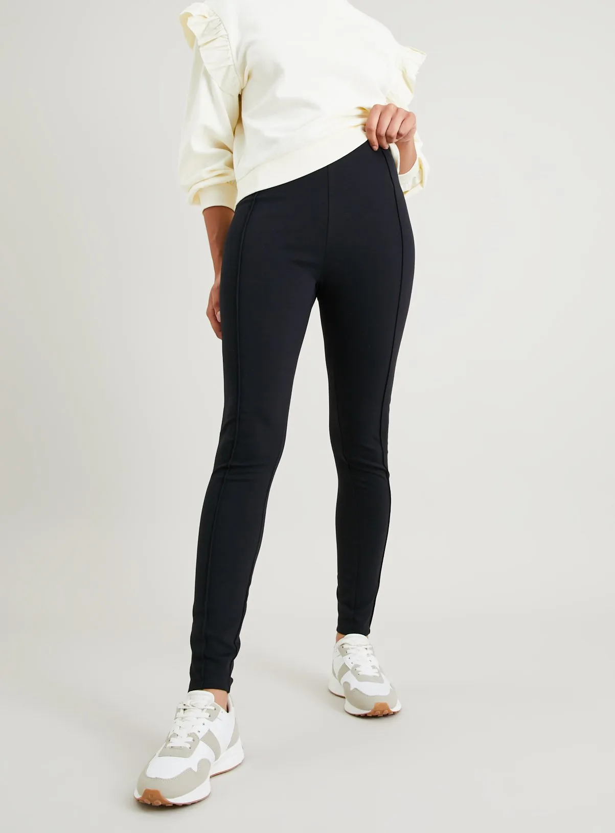Buy Black Smart Ponte Pintuck Leggings 14S | Leggings | Tu