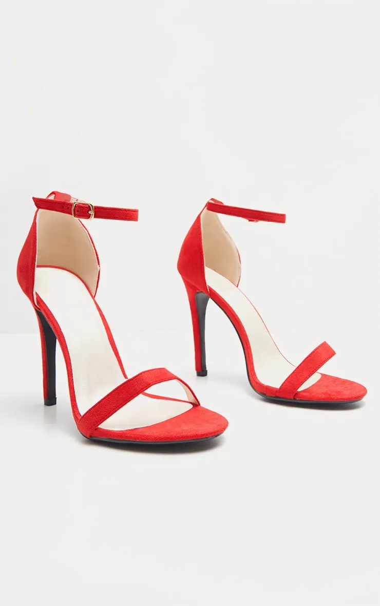Clover Red Strap Heeled Sandals | Shoes