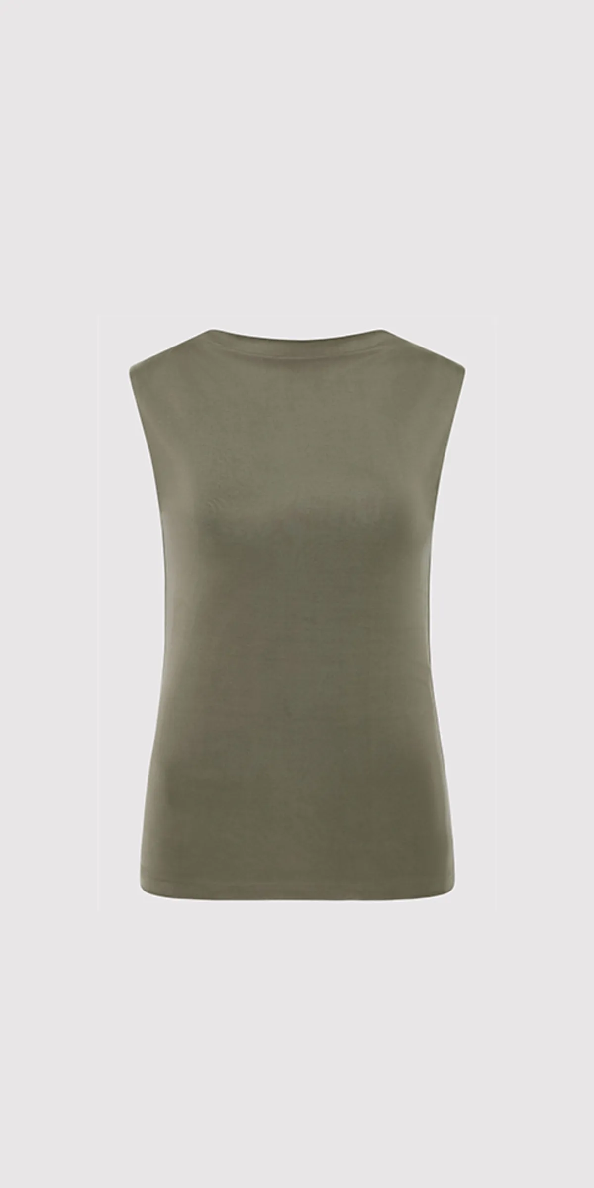 Cupro Jersey Top - Smokey Olive