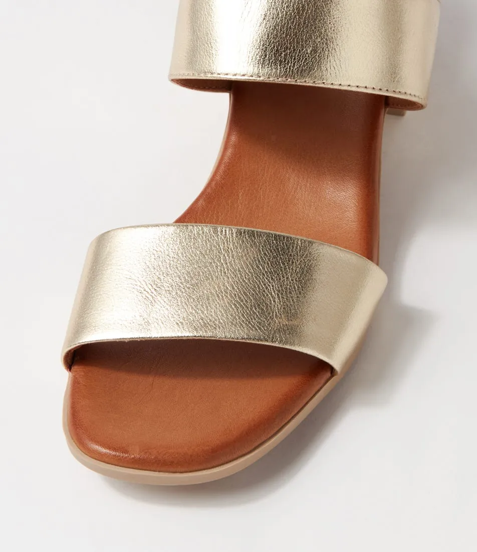 DIANA FERRARI Tryme Pale Gold Leather Sandals