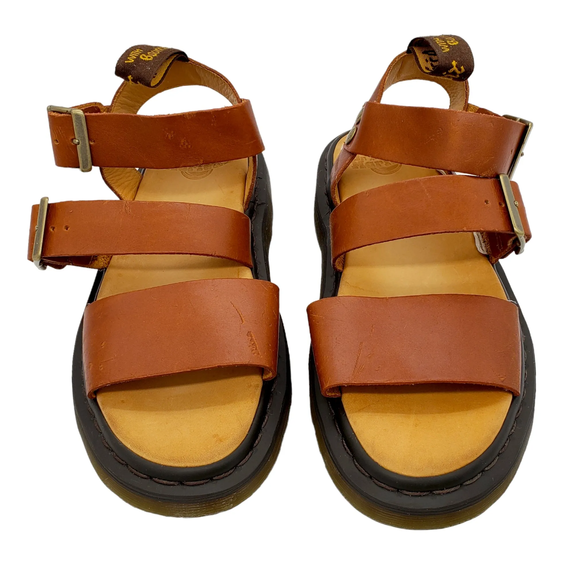 Dr. Martens Cognac  Wide Strap Sandals