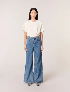 Flares jeans with studded waistband