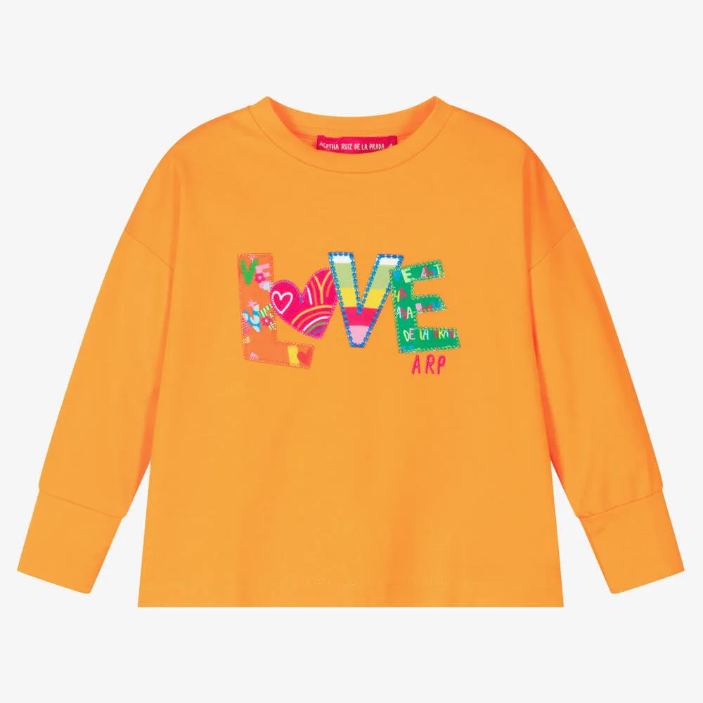 Girls Orange Jersey Top