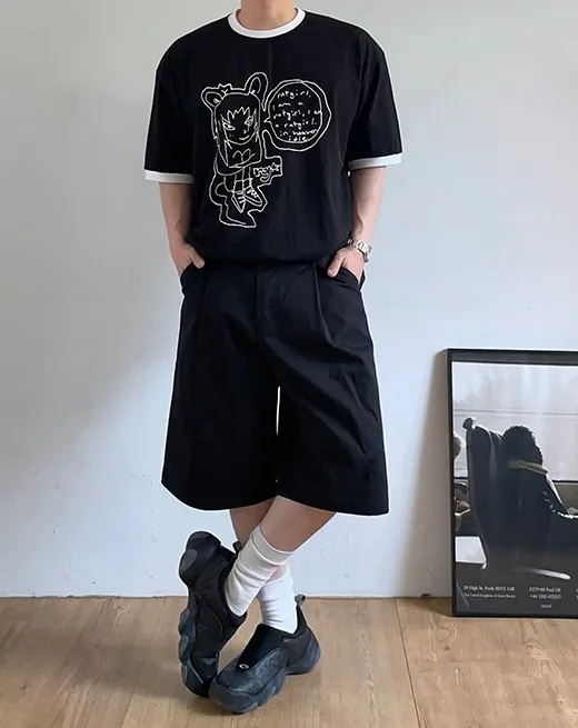 HUE  |Unisex Street Style Cotton T-Shirts