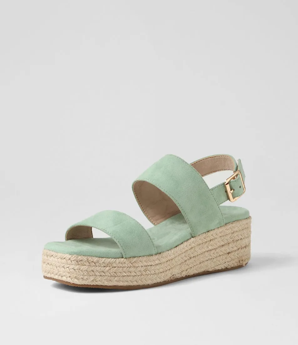 I LOVE BILLY Cissie Sage Microsuede Sandals