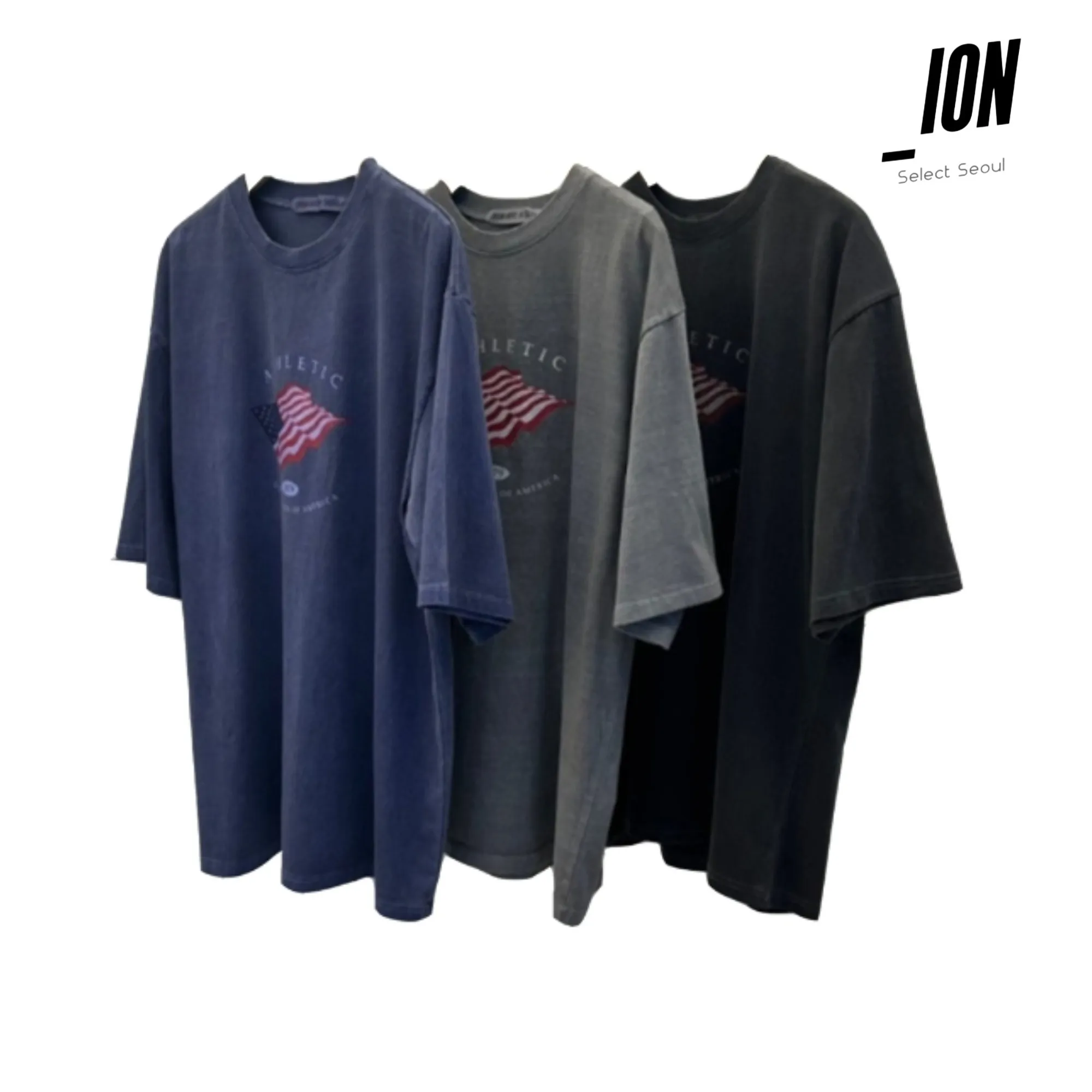 IONSEOUL  |Unisex Street Style Plain Oversized Logo T-Shirts