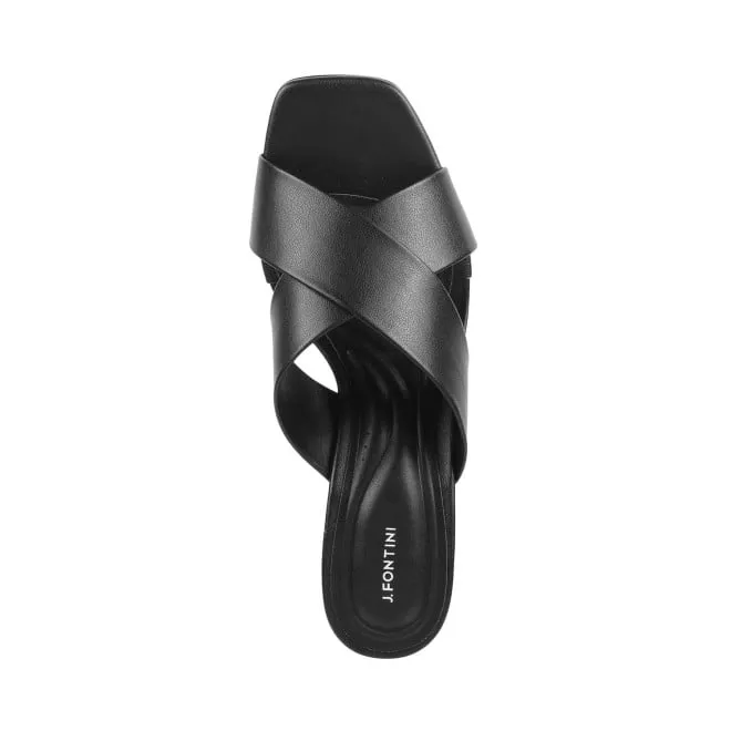 J.Fontini women Black Casual Sandals