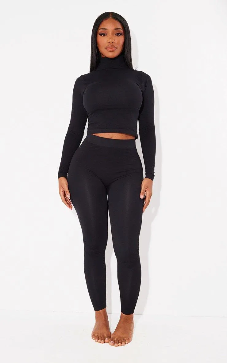 Leggings | Shape Black Sculpted High Waisted Leggings | PrettyLittleThing