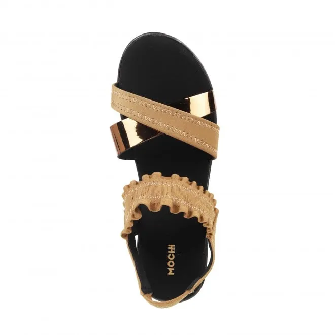 Mochi Girls Beige Casual Sandals