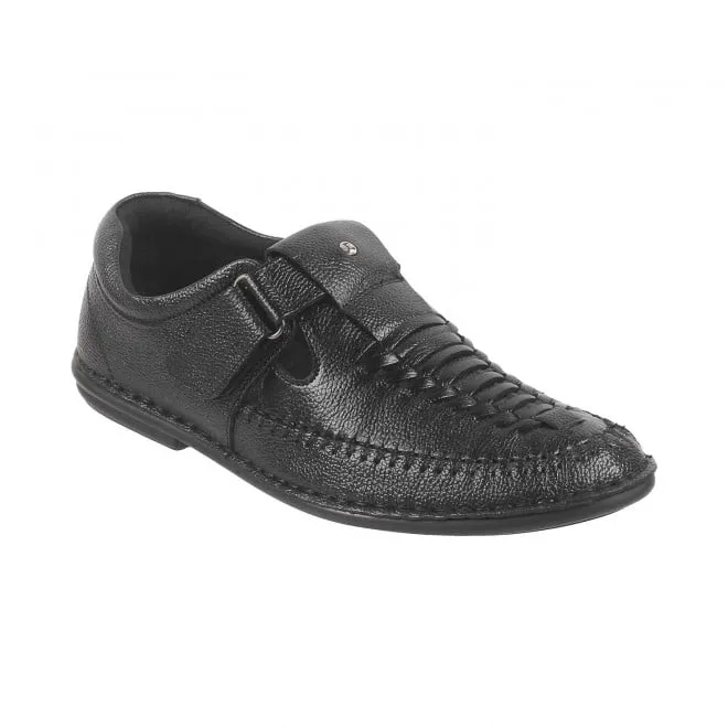 Mochi Men Black Casual Sandals
