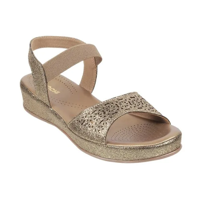 Mochi Women Antique-Gold Casual Sandals