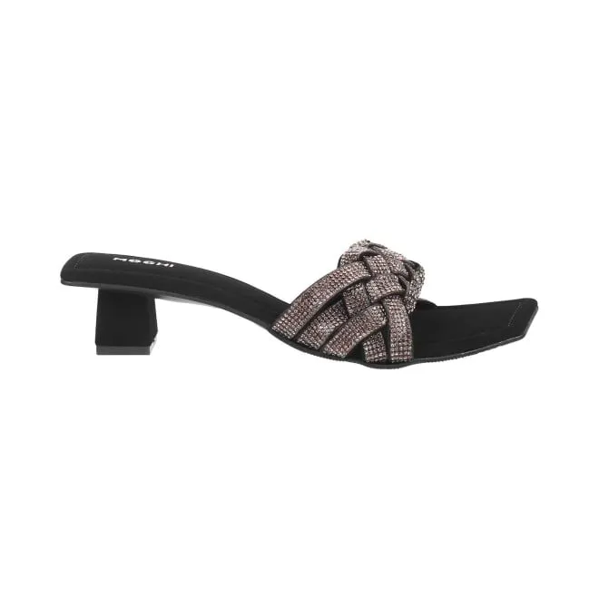 Mochi Women Black Wedding Sandals