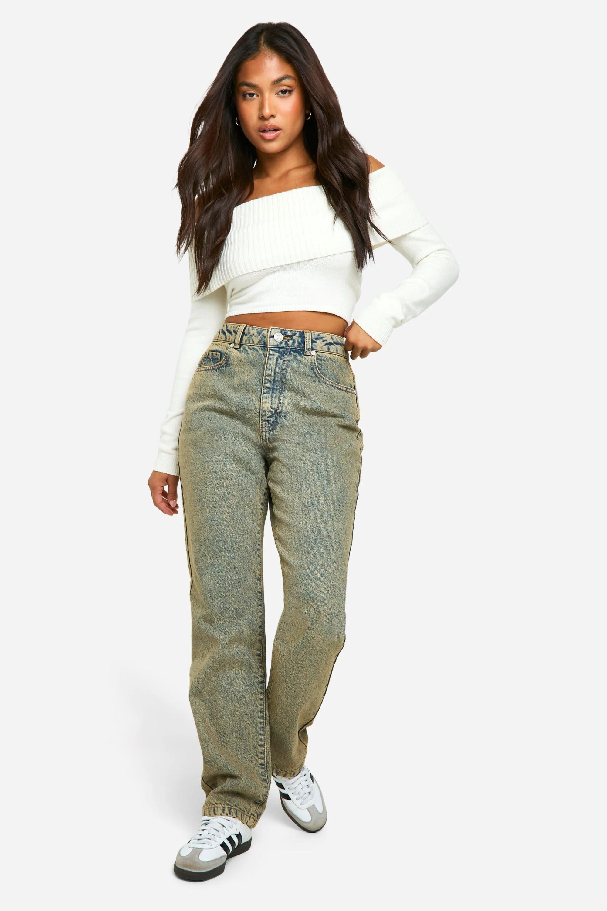 Petite Basics High Waisted Straight Leg Jeans