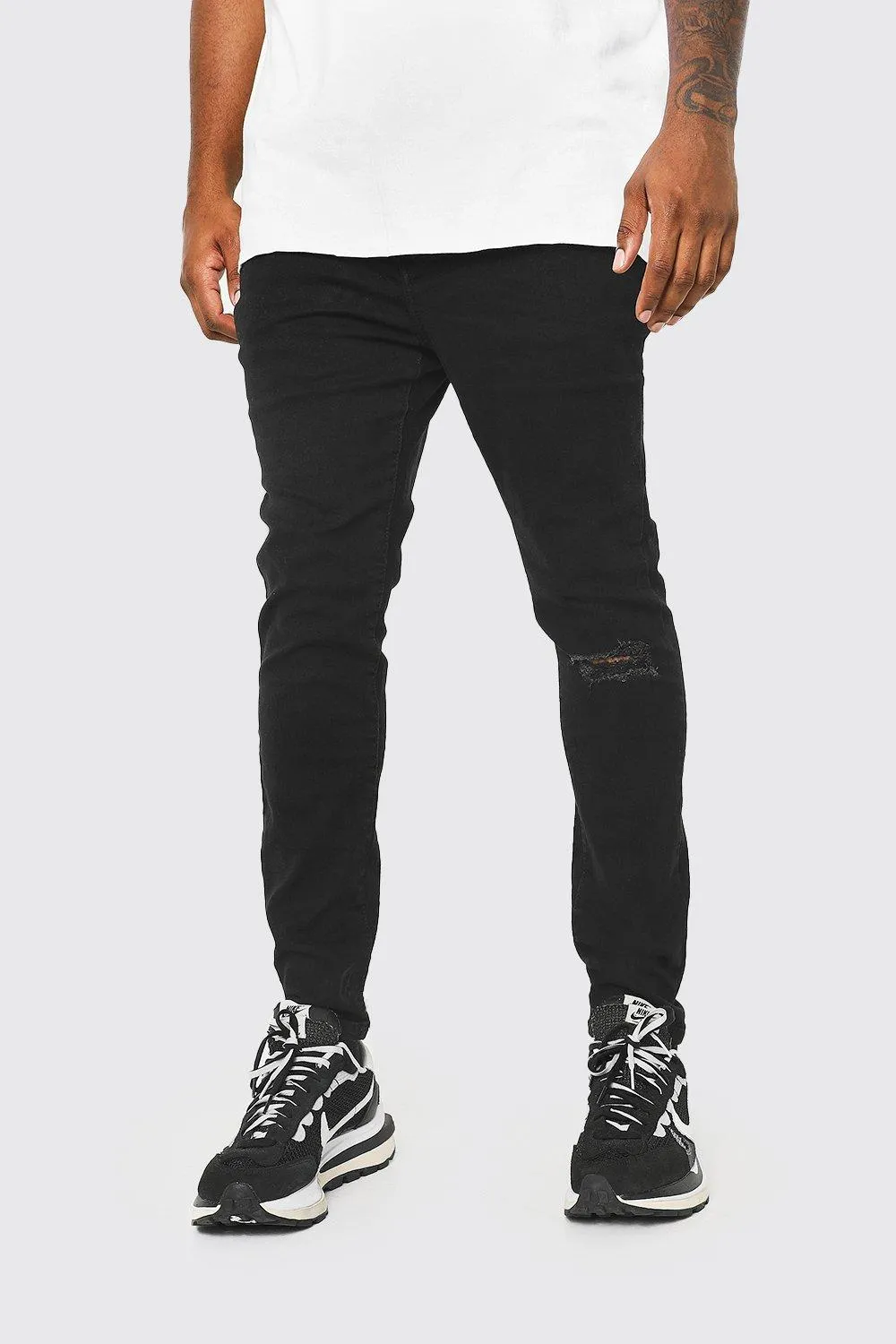 Plus Size Busted Knee Super Skinny Jeans