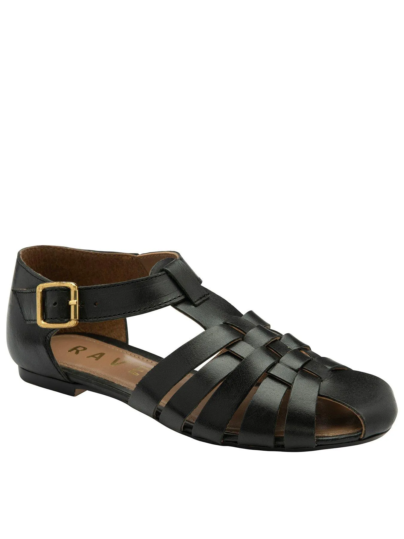 Ravel Garlston Leather Gladiator Flat Sandals - Black