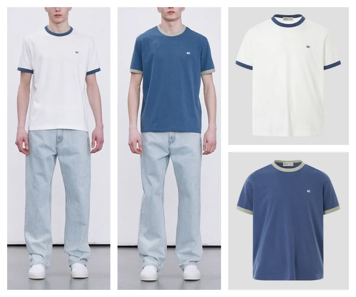 RECTO  |Street Style Plain Cotton Logo T-Shirts