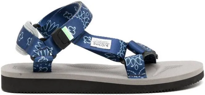 Suicoke DEPA-Cab paisley-print sandals Black