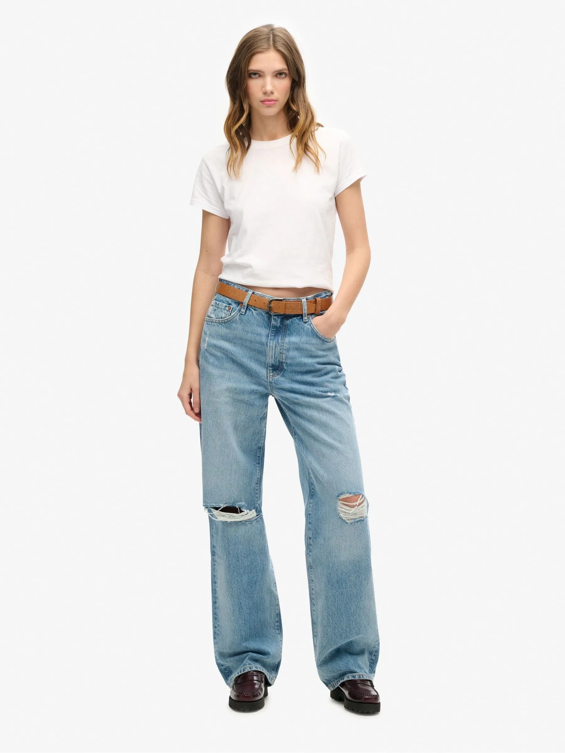 Superdry Blue Vintage Wide Jeans