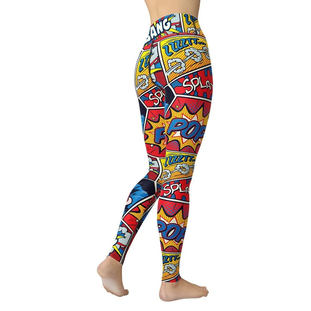 Superhero Comics Yoga Leggings