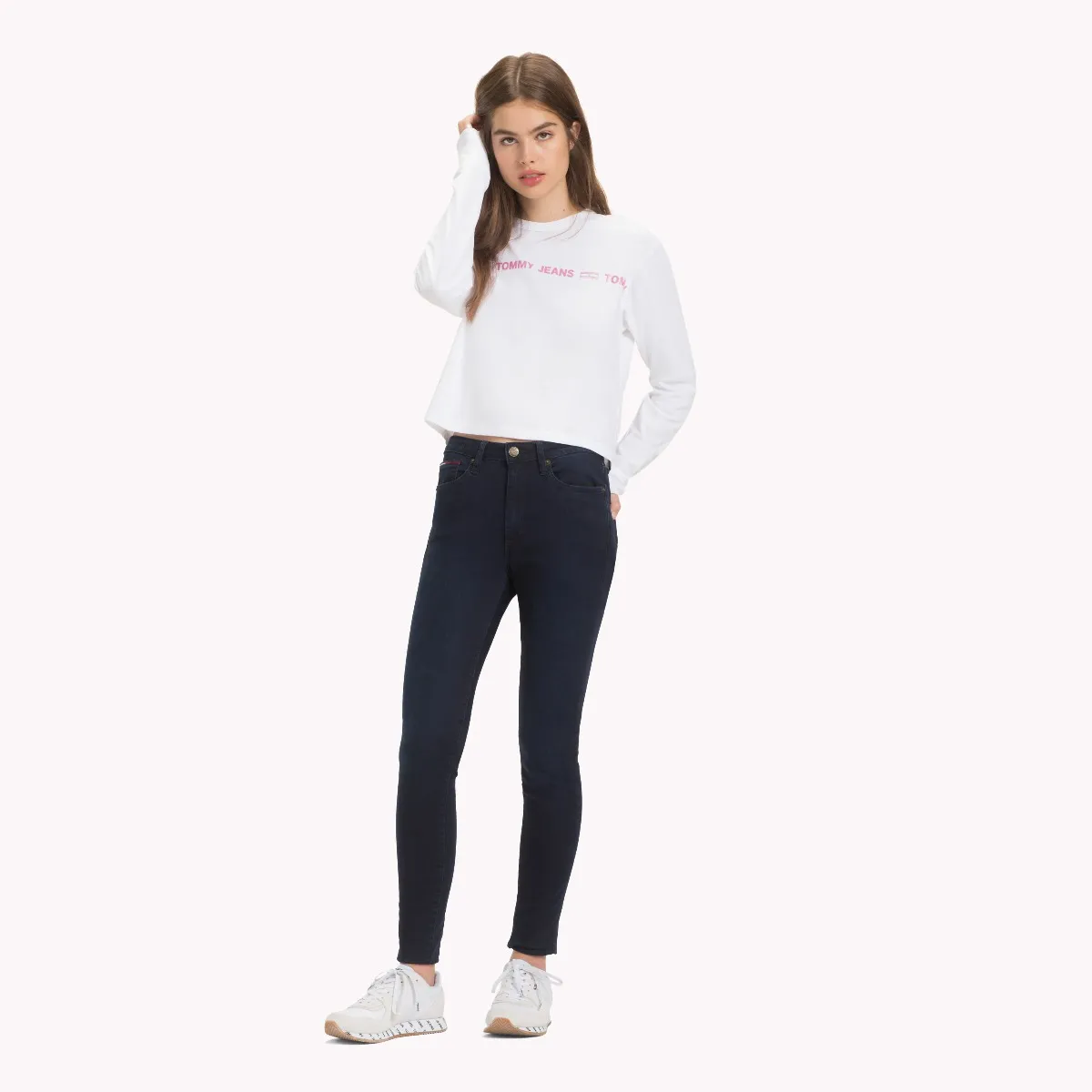 White Long Sleeve Repeat Logo T-Shirt | T-Shirts | Tommy Hilfiger